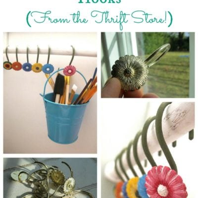 Painted Thrift Store Shower Curtain Hooks