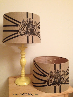 A Thrifted Lamp Makeover, Can I Spray Paint A Burlap Lamp Shade