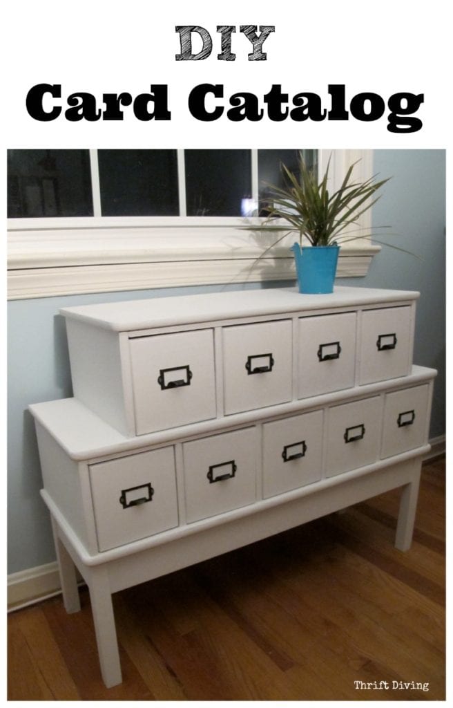 DIY Card Catalog Makeover - This is the AFTER! - Thrift Diving