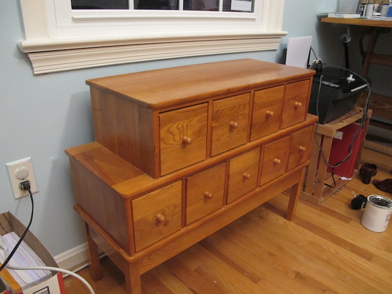 DIY Card Catalog Makeover - This is the BEFORE, as found at the thrift store. - Thrift Diving