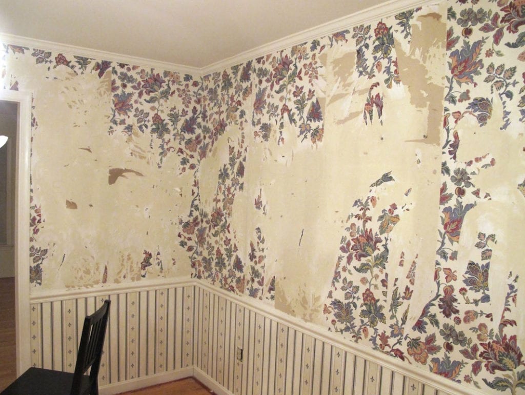 Dining Room Wallpaper Removal - Thrift Diving