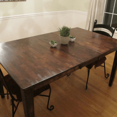 Colossal DIY Fail…….Or Rustic Dining Room Table Makeover?