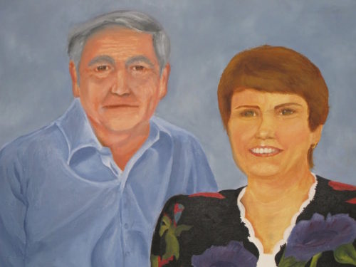 Serena's artwork - Portrait of Pappy and Peg
