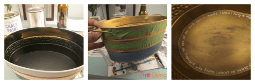 How to Make a DIY Craft Gift Basket - Use Rub n Buff metallic wax finish to change the color of tarnished metal and for accents. - Thrift Diving