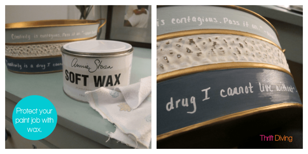 How to Make a DIY Craft Gift Basket - Find an old craft from the thrift store, paint it, and wax it for protection. - Thrift Diving