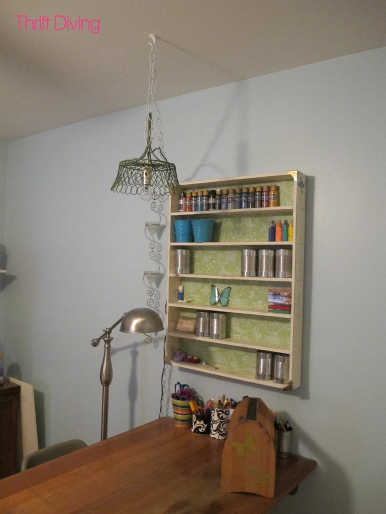 Tips for pulling together a craft room - Create lighting for the craft room. - Thrift Diving