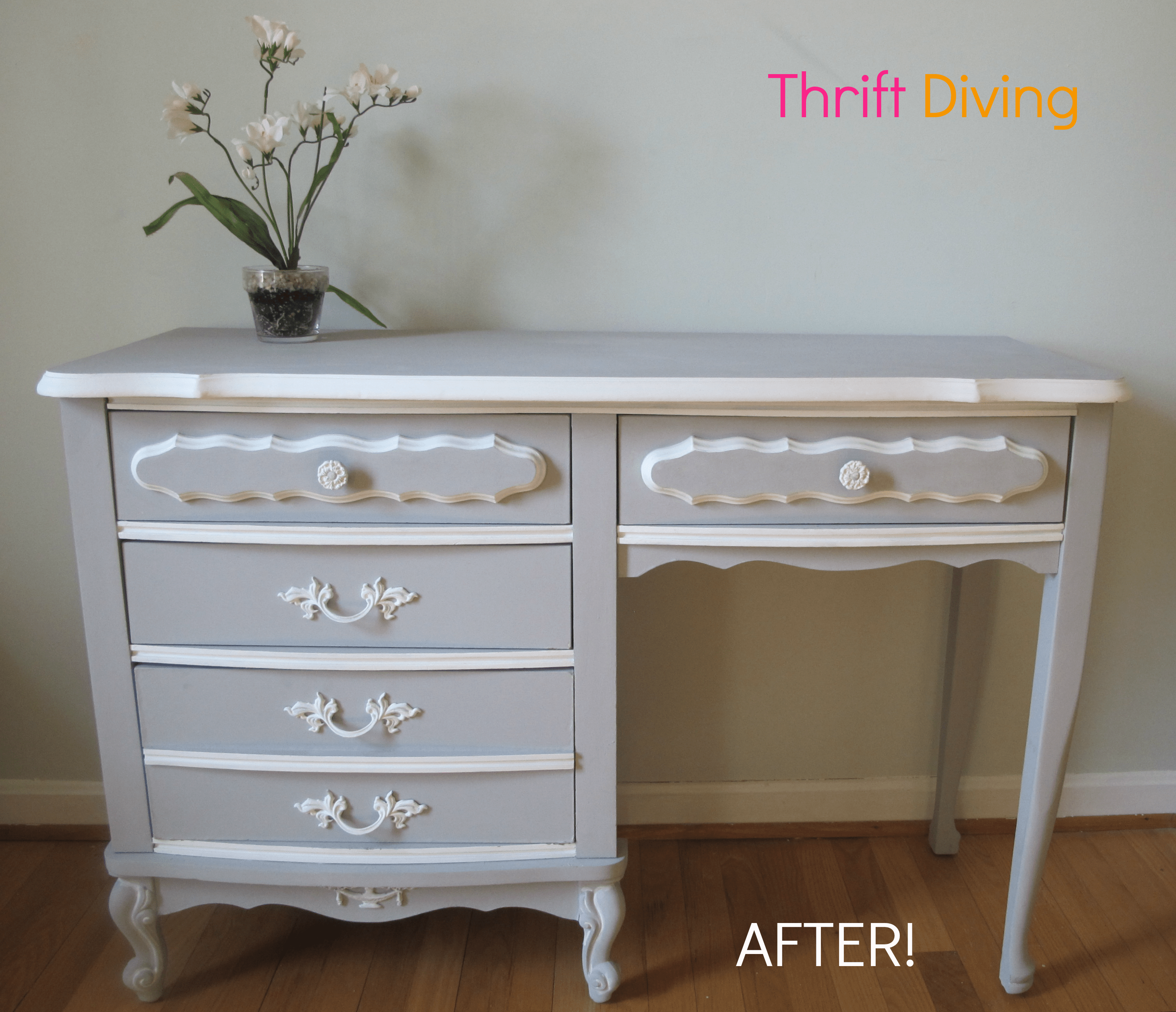 Antique White Refurbished Dresser With Furniture Paint - Country