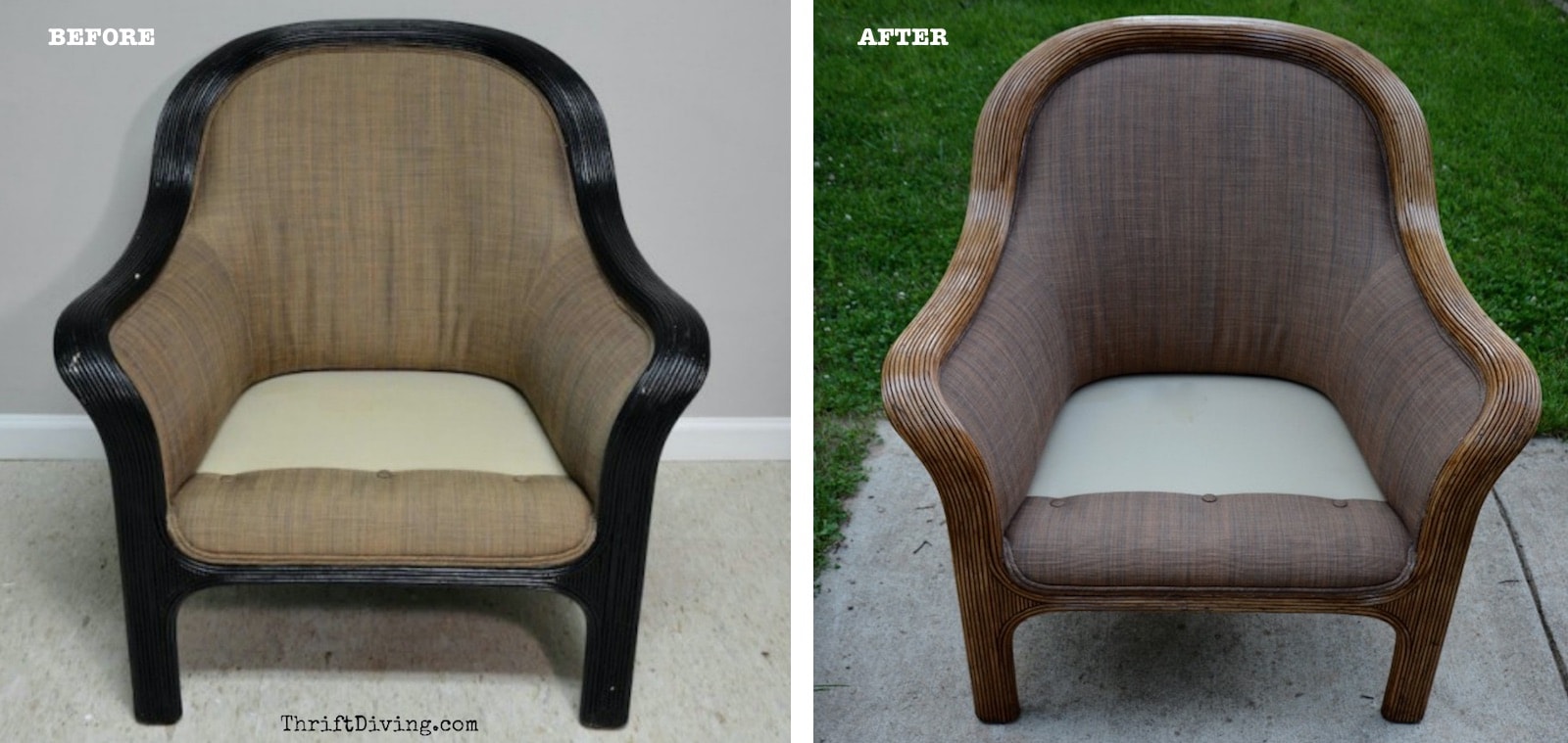 How to Strip Furniture and Stain Wood - Strip old paint from chairs. - Everything You Wanted to Know About Furniture Stripping If You're a Newbie - Thrift Diving 