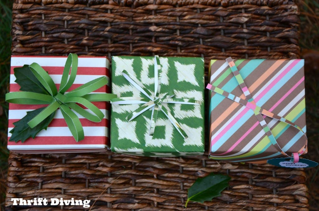 How to Make a Gift Box From Scrapbook Paper - Use different colored papers. - Thrift Diving