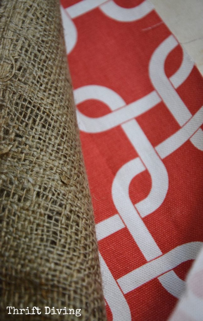 How to Make No- Sew Pillow Covers - No sewing machine? No problem! Burlap and coral. - Thrift Diving 