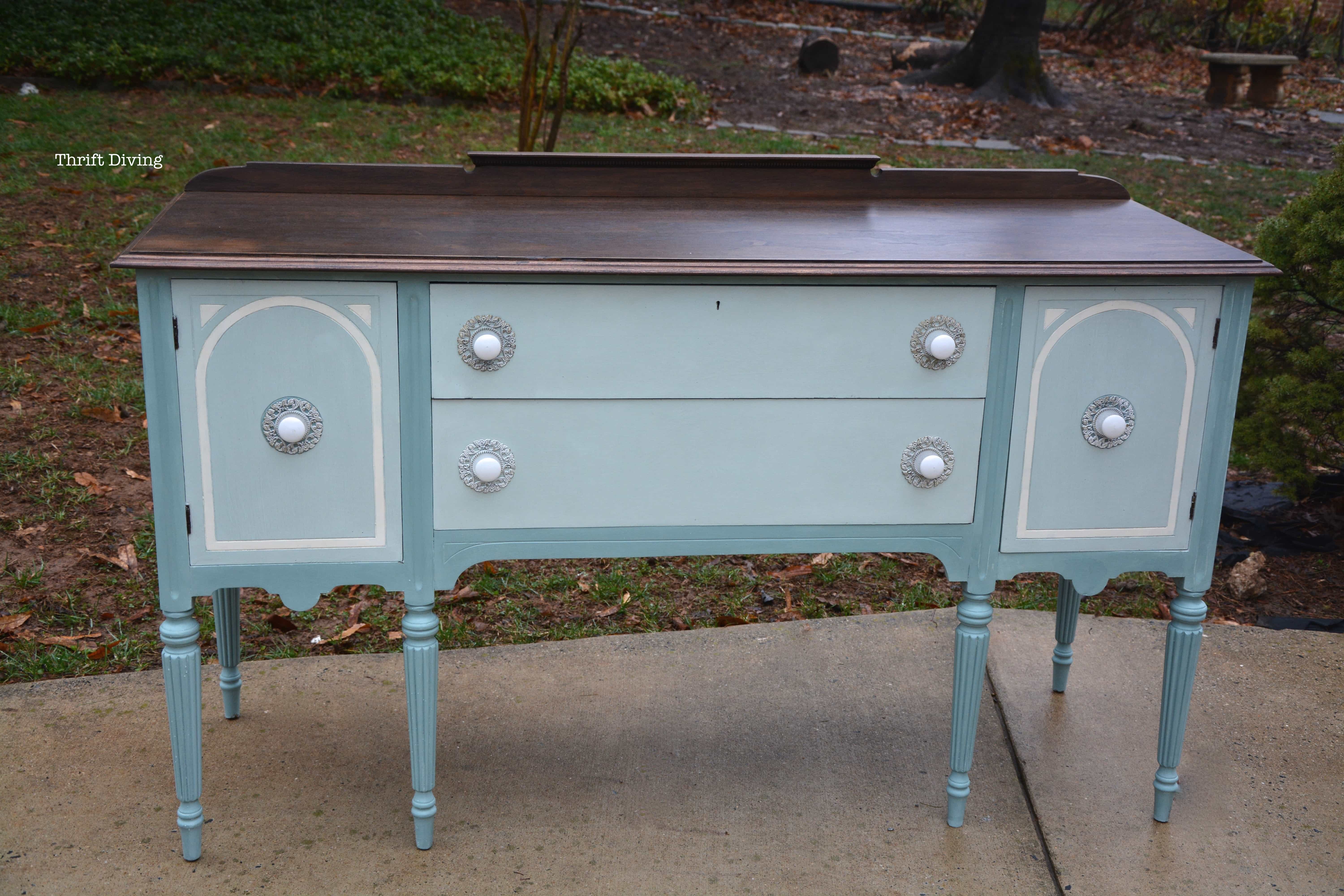 Before And After A Vintage Buffet Makeover Thrift Diving Blog