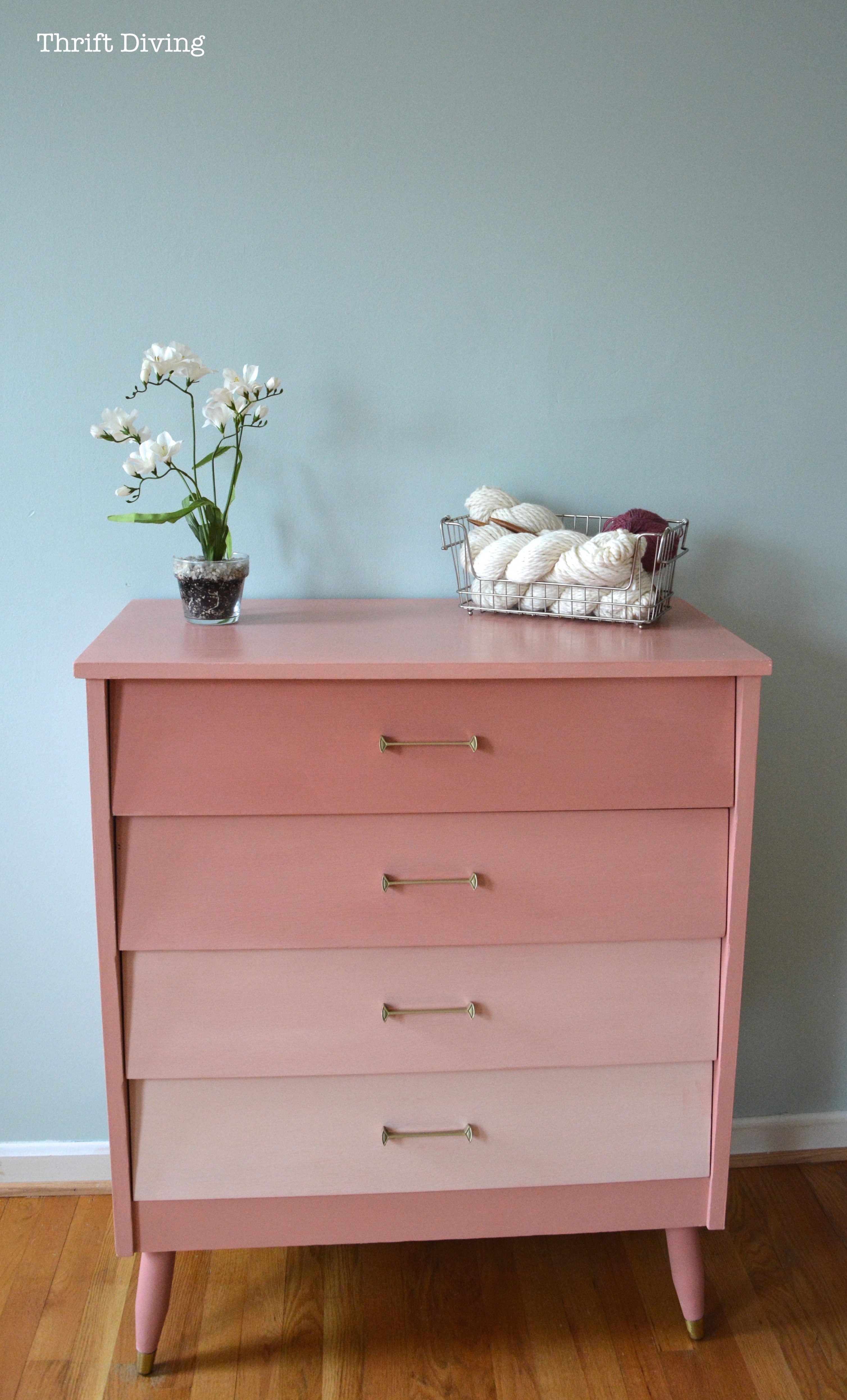 BEFORE and AFTER: Pink Mod Ombre Dresser