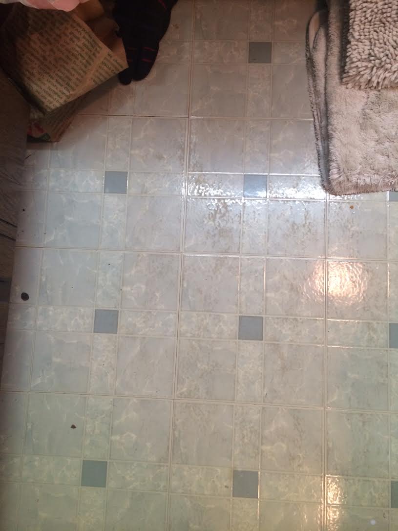 Old peel-and-stick will be replaced with tile!!! Crossing fingers on that one...