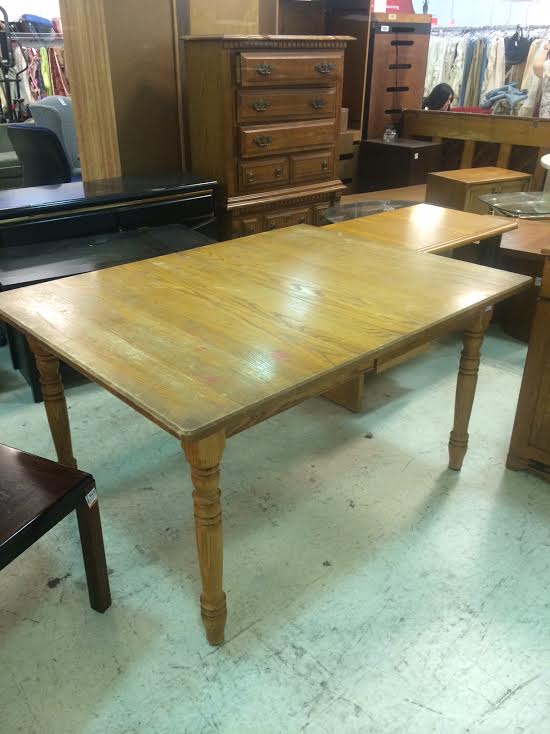 Cutting A Dining Table In Half And Attaching To The Wall To Make