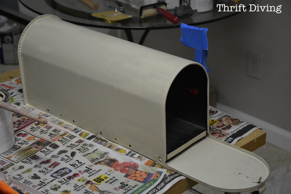 How to Build Paint and Install a Custom DIY Mailbox - Paint a mailbox with 2 coats. - Thrift Diving