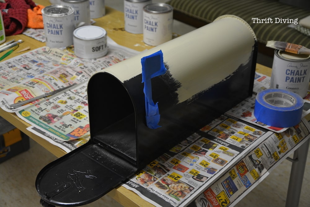 How to Build Paint and Install a Custom DIY Mailbox - Paint a mailbox. - Thrift Diving