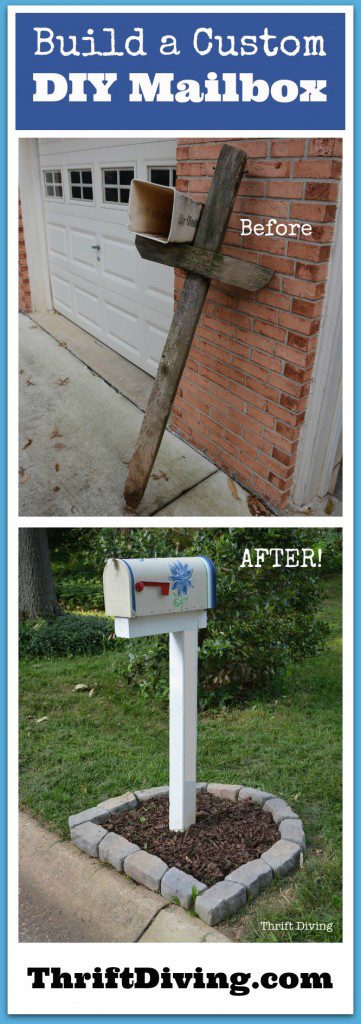 How to Build Paint and Install a Custom DIY Mailbox - See the BEFORE and AFTER and tutorial. - Thrift Diving