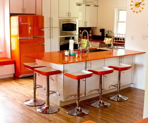 Orange-Retro-Modern-Kitchen