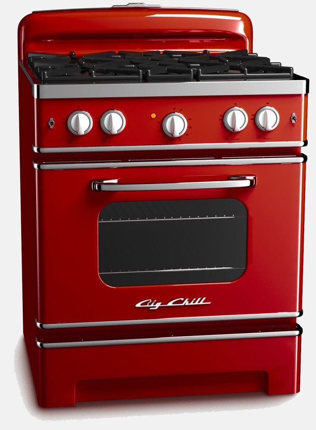 Red retro Big Chill gas stove