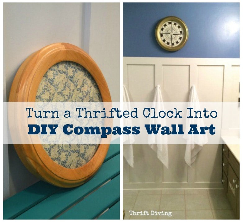How to Make DIY Compass Wall Art Using an Old Clock