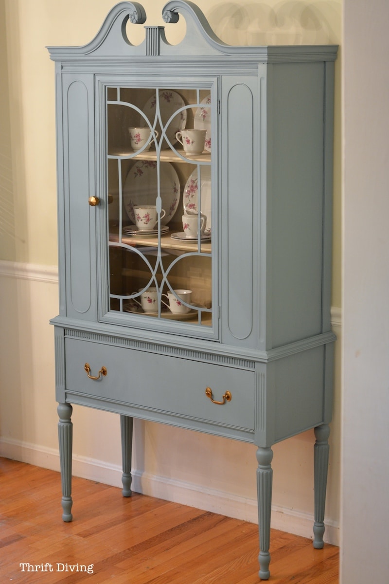 China Cabinet Makeover from the thrift store using Beyond Paint. - Thrift Diving