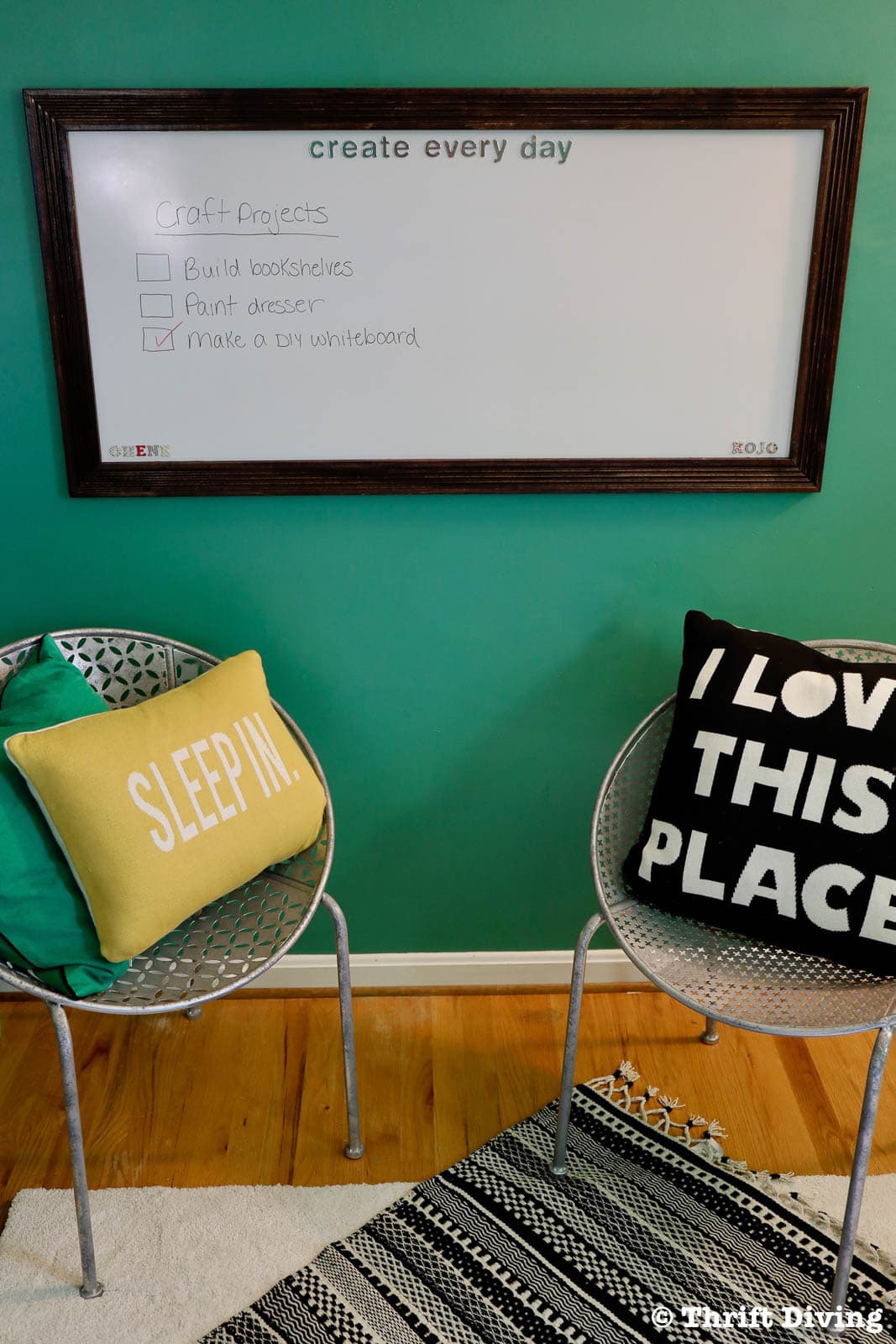 How to Make a DIY whiteboard for under $30 - Thrift Diving