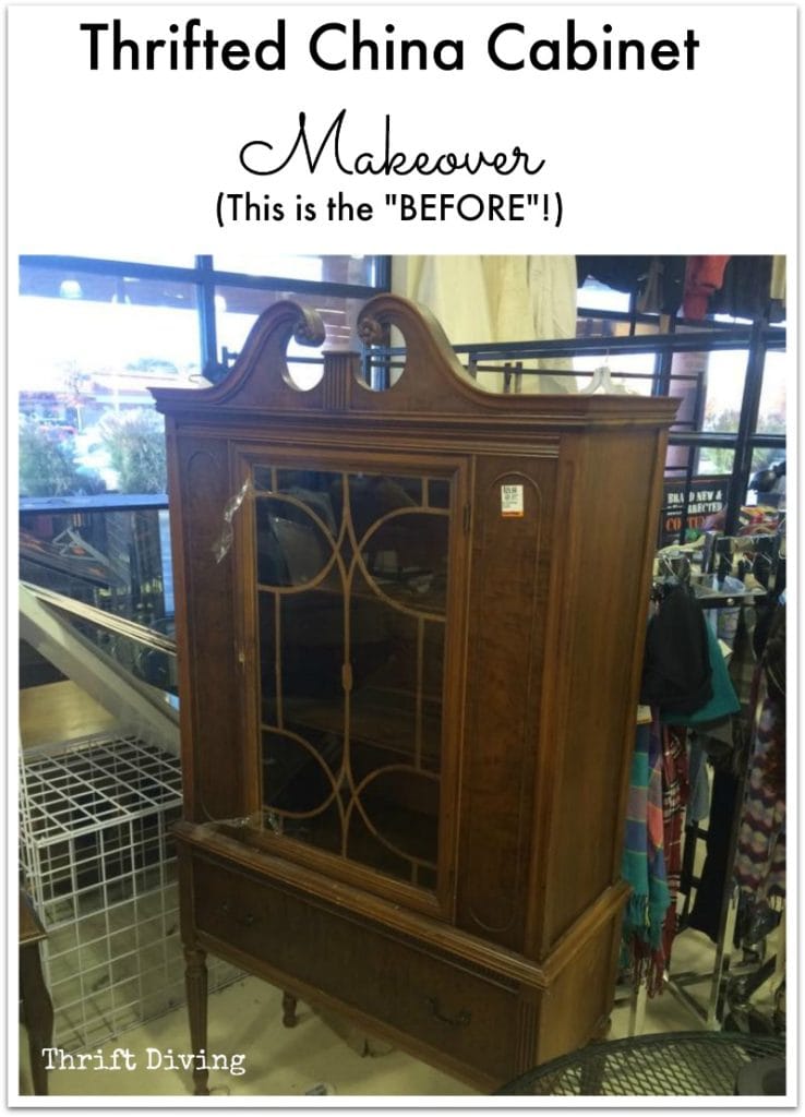 Painted China Cabinet Makeover - See how this china cabinet got a makeover with paint! - Thrift Diving