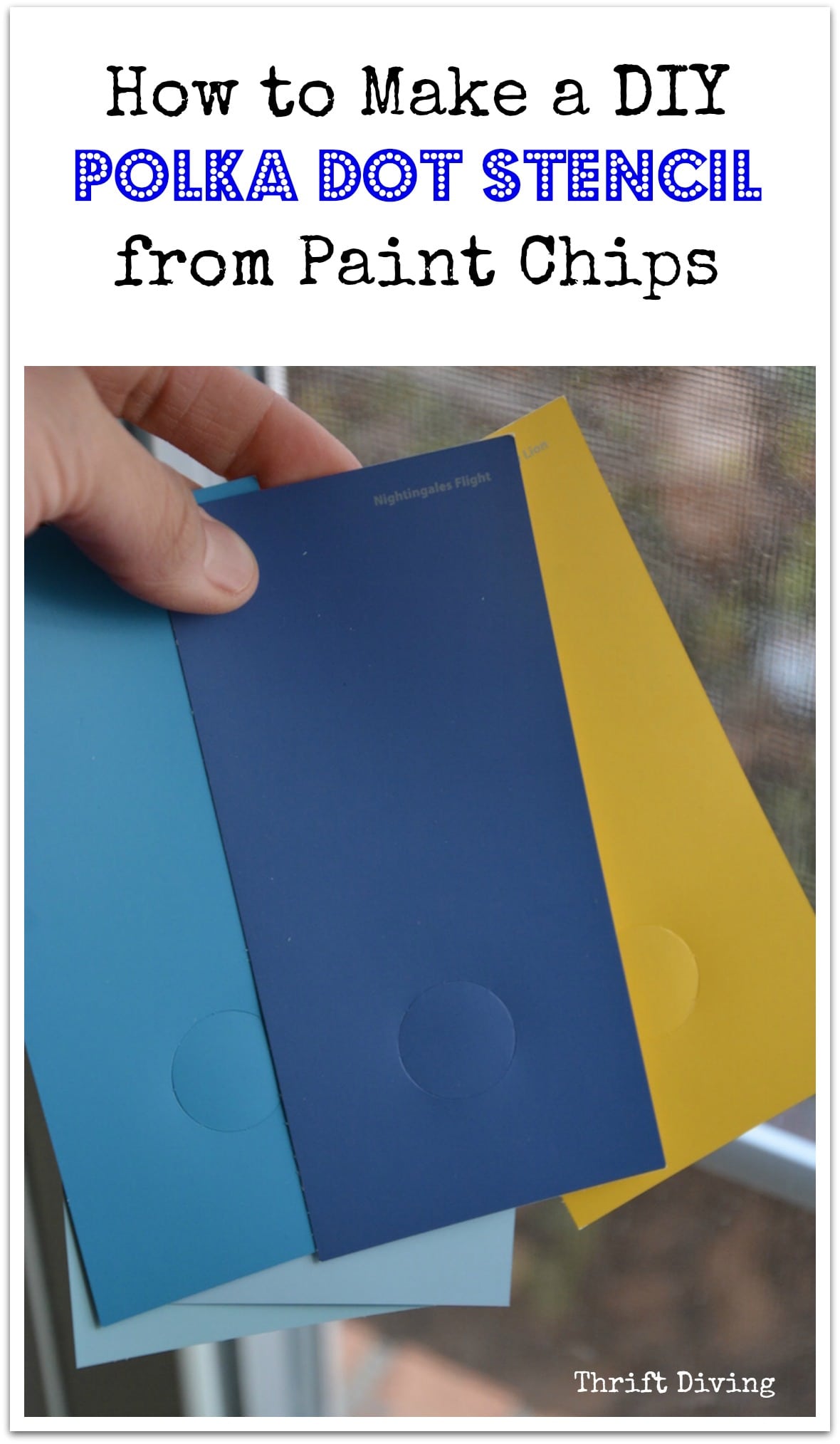 How to Make a DIY Polka Dot Stencil from Paint Chips