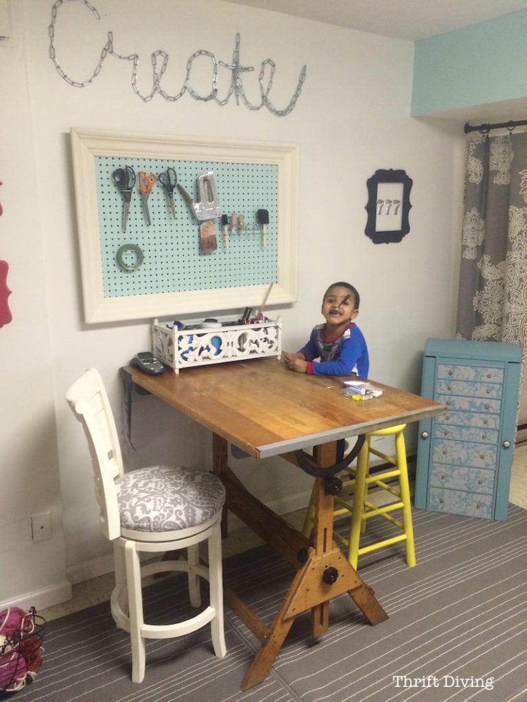 Basement Office Makeover - Other uses for jewelry boxes include painting and stenciling and storying craft or office supplies in it. - Thrift Diving