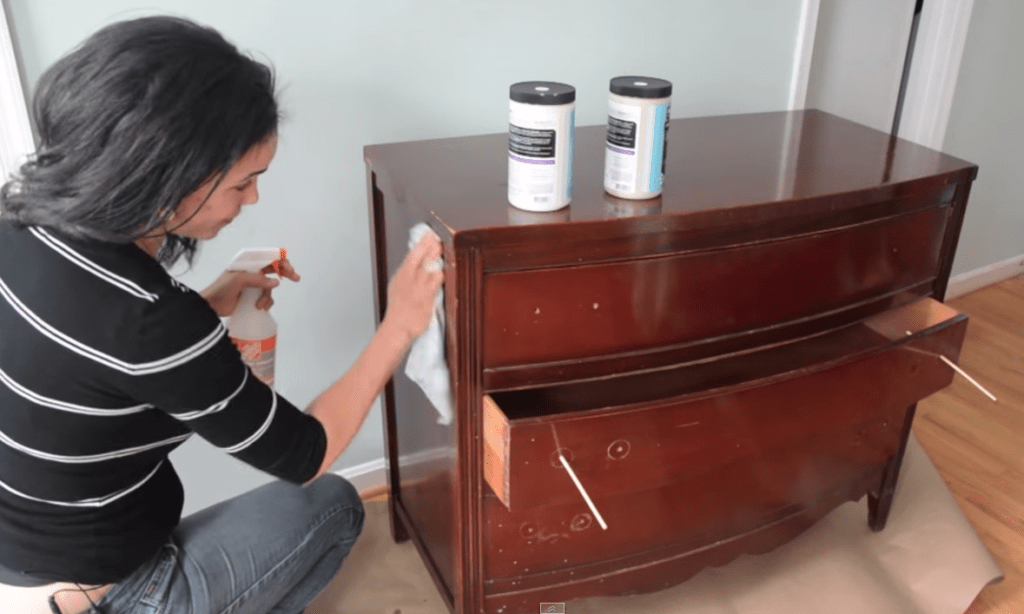 How to Paint a Dresser - Be sure to cover your floor