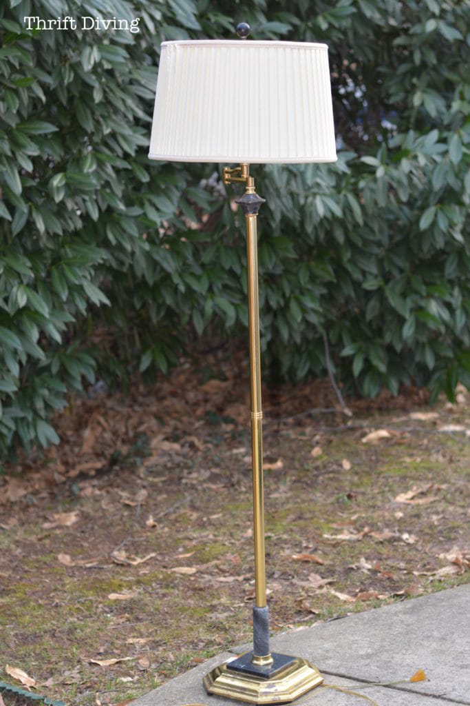 Ugly Lamp - Brass Thrift Store Lamp Makeover - BEFORE - Thrift Diving