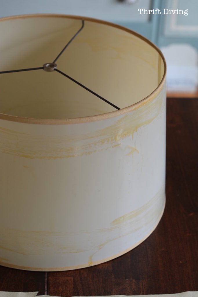 Ugly lamp - Stripped lamp shade - Thrift Diving