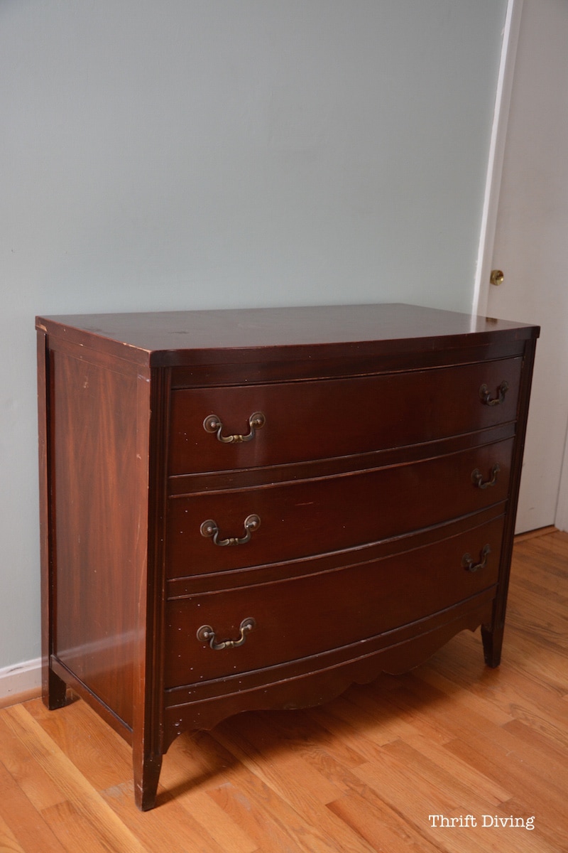 Vintage dresser makeover from the thrift store. - BEFORE - Thrift Diving
