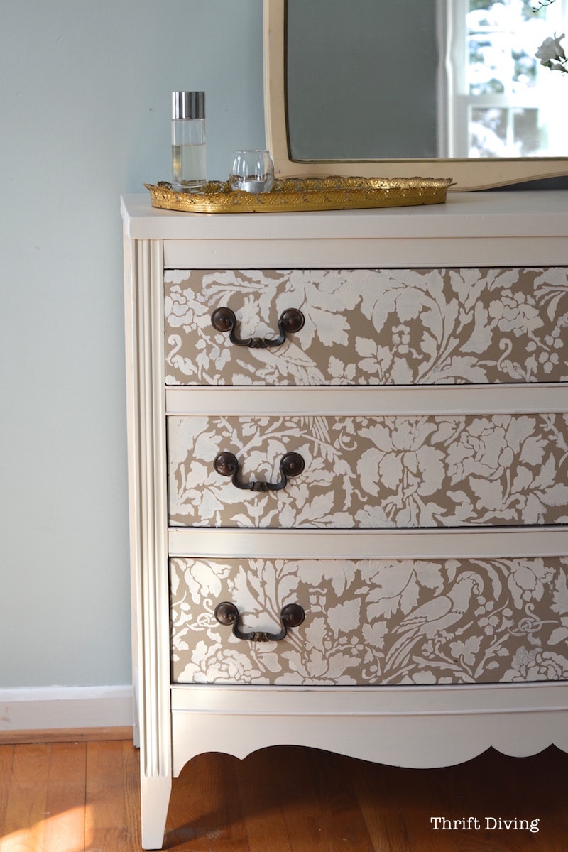Vintage dresser makeover from the thrift store. - AFTER - Thrift Diving