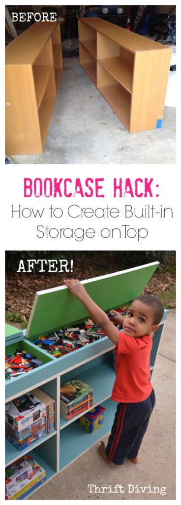 Bookcase Hack How to Create Built-in Storage on Top
