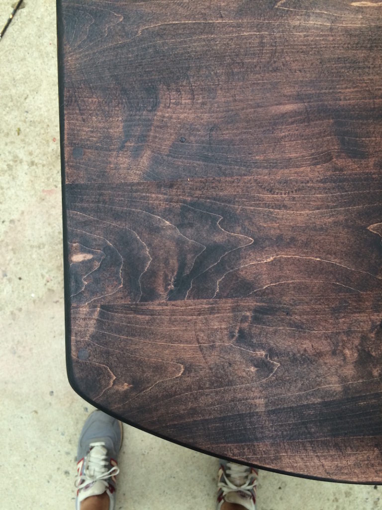DIY Desk Makeover - Thrift Diving - Restained top, but not loving it
