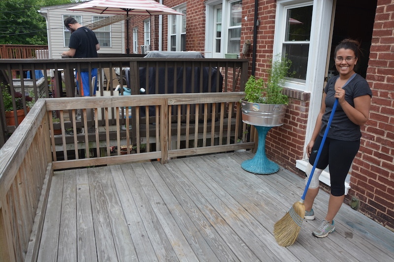 Deck staining tips for your deck: 10 tips before getting started. Clean your deck before staining. - Thrift Diving