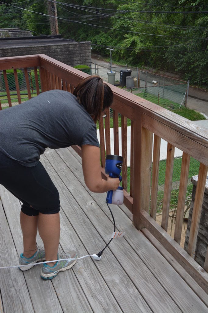 Deck Staining Tips - Start with staining your deck railing first. - Thrift Diving
