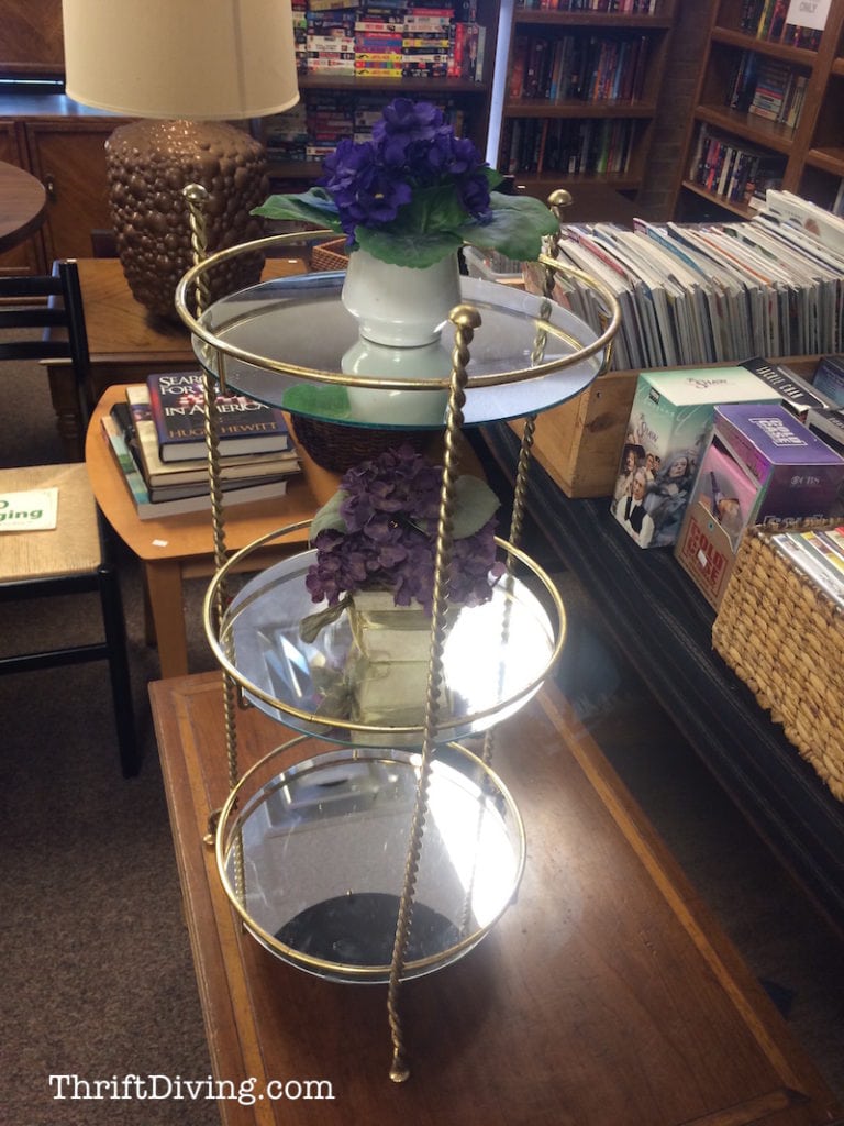 Best Thrift Stores in Maryland - ThriftDiving.com - Glass and metal stand - $8
