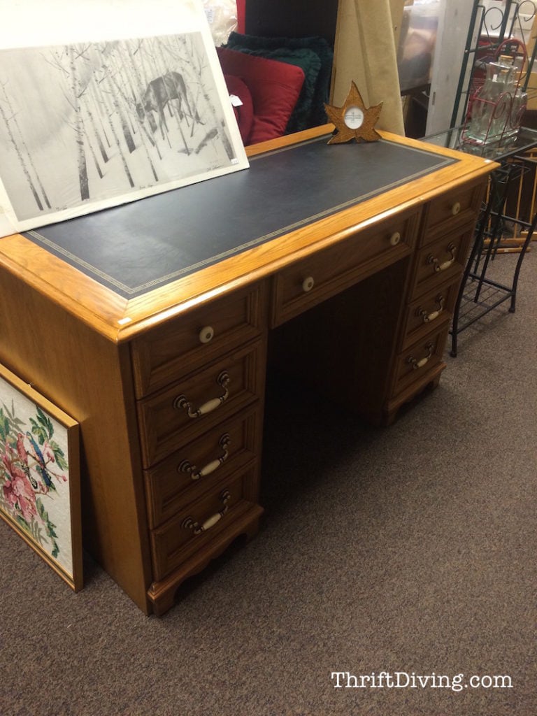 Best Thrift Stores in Maryland - ThriftDiving.com - Leather top desk