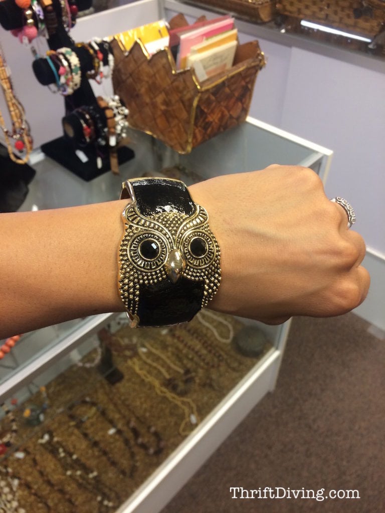 Best Thrift Stores in Maryland - ThriftDiving.com - My favorite owl bracelet