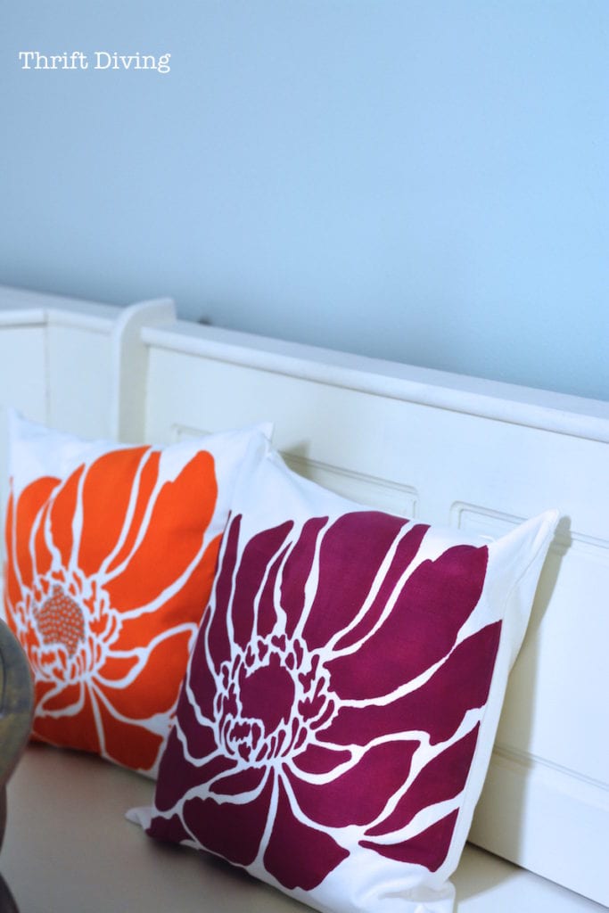 DIY Painted Pillows with Stencils