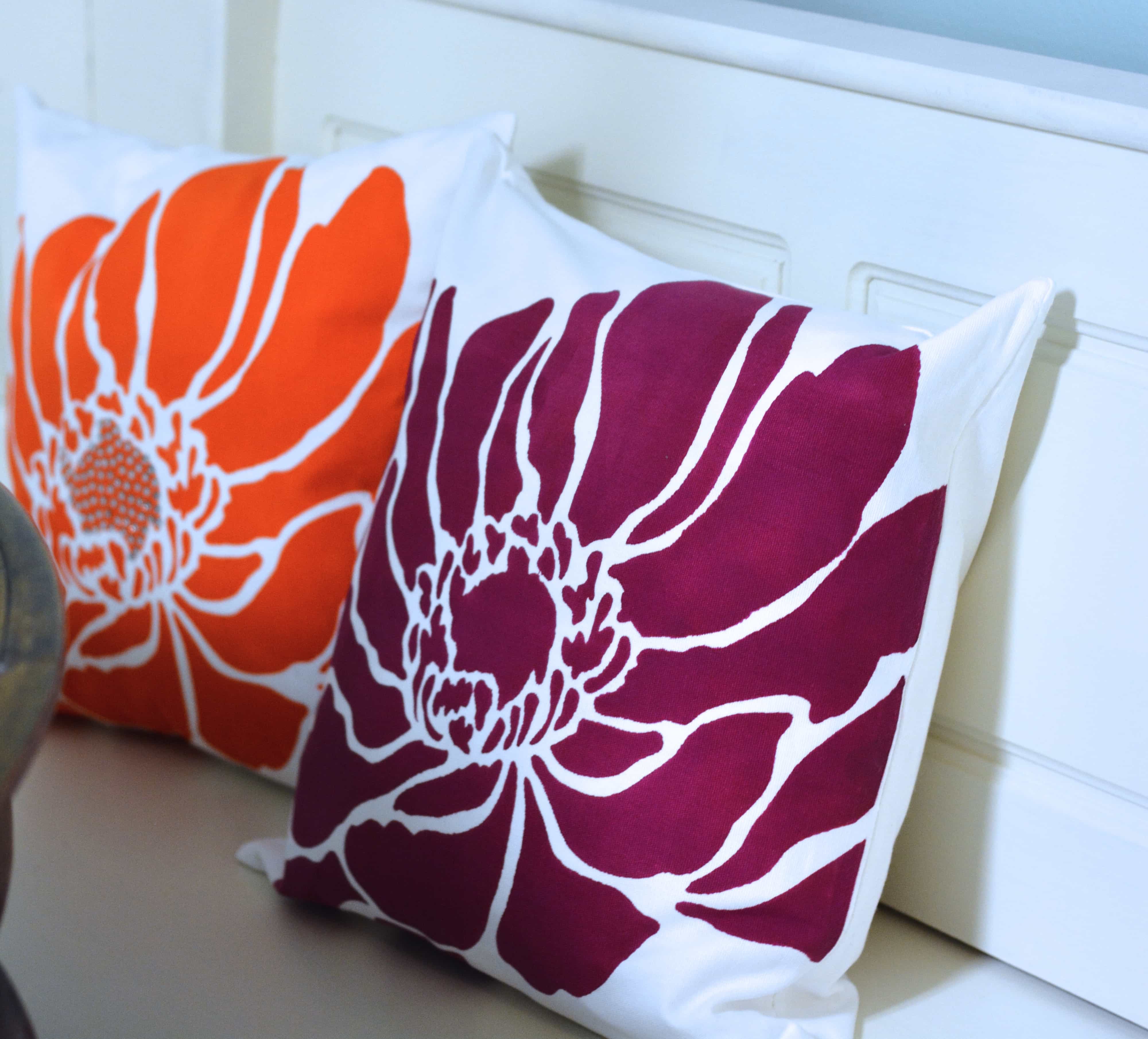 DIY Pillow Covers with Paint And Stencils