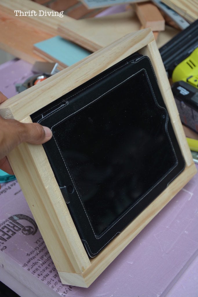 How to Make a DIY Tablet Holder - Thrift Diving6224