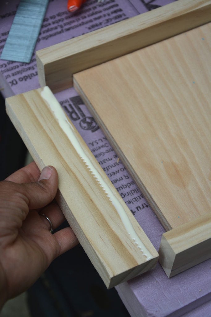 How to Make a DIY Tablet Holder - gluing the side