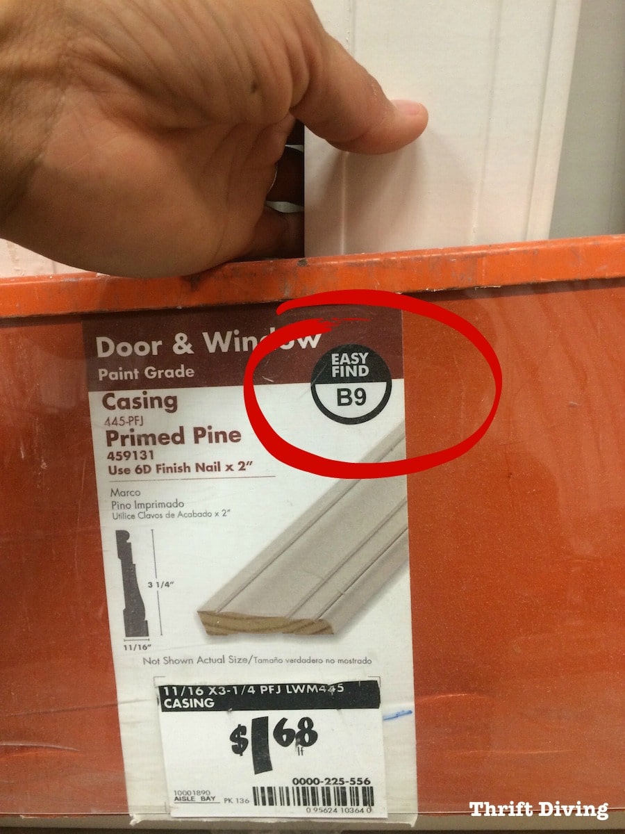Easily find the molding you want at Home Depot with bins - ThriftDiving.com