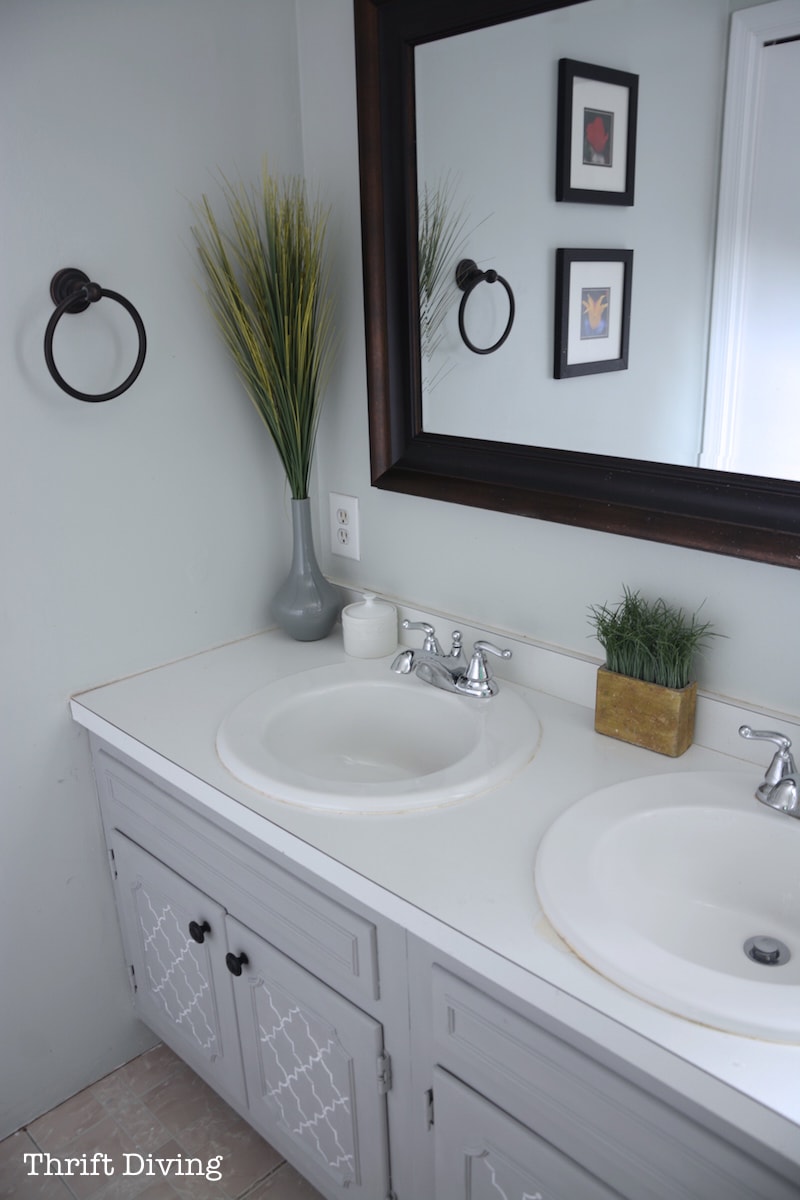 How to Paint a Bathroom Vanity - Thrift Diving Blog6773