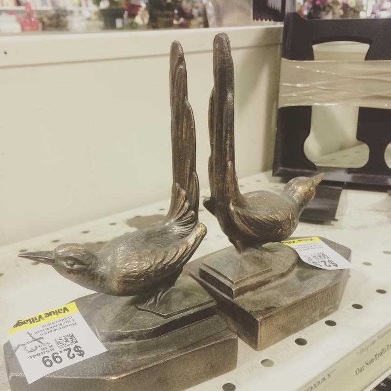 Bronze bird book ends