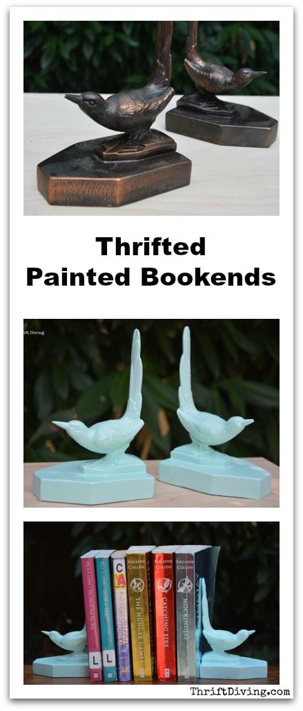 Thrifted Painted Bookends - Thrift Diving