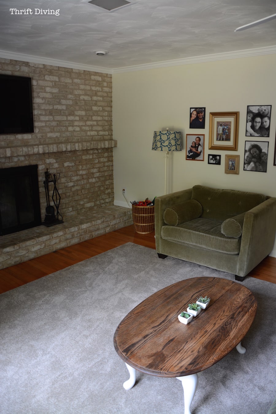 Cozy Family Room Makeover - Thrift Diving Blog - 8606